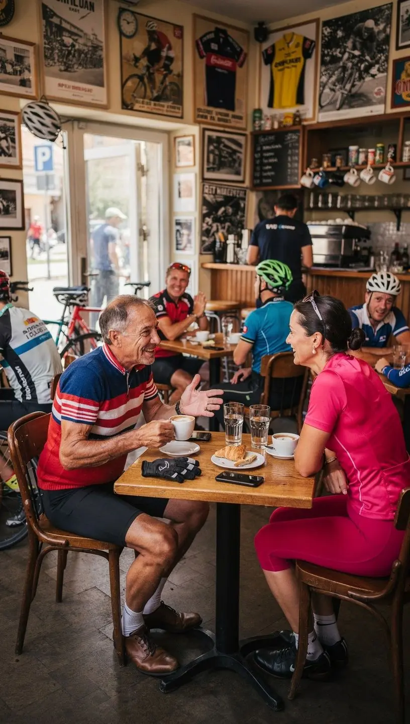 Csoportos kerékpáros edzés, ahol a versenyzők egymás mellett haladnak, motiváló légkörben.